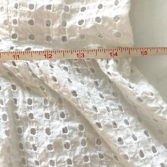 Old Navy White Eyelet Lace Mini Dress Short Sleeve Lightweight Cottagecore Sz M - Picture 7 of 9